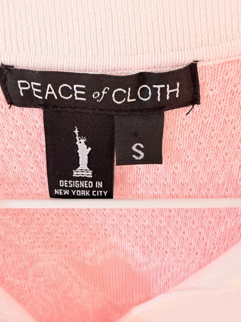 PEACE of CLOTH Luxe Pastel Pink Romantic Feminine Plush Polo Sweater SMALL $210 - Picture 3 of 7